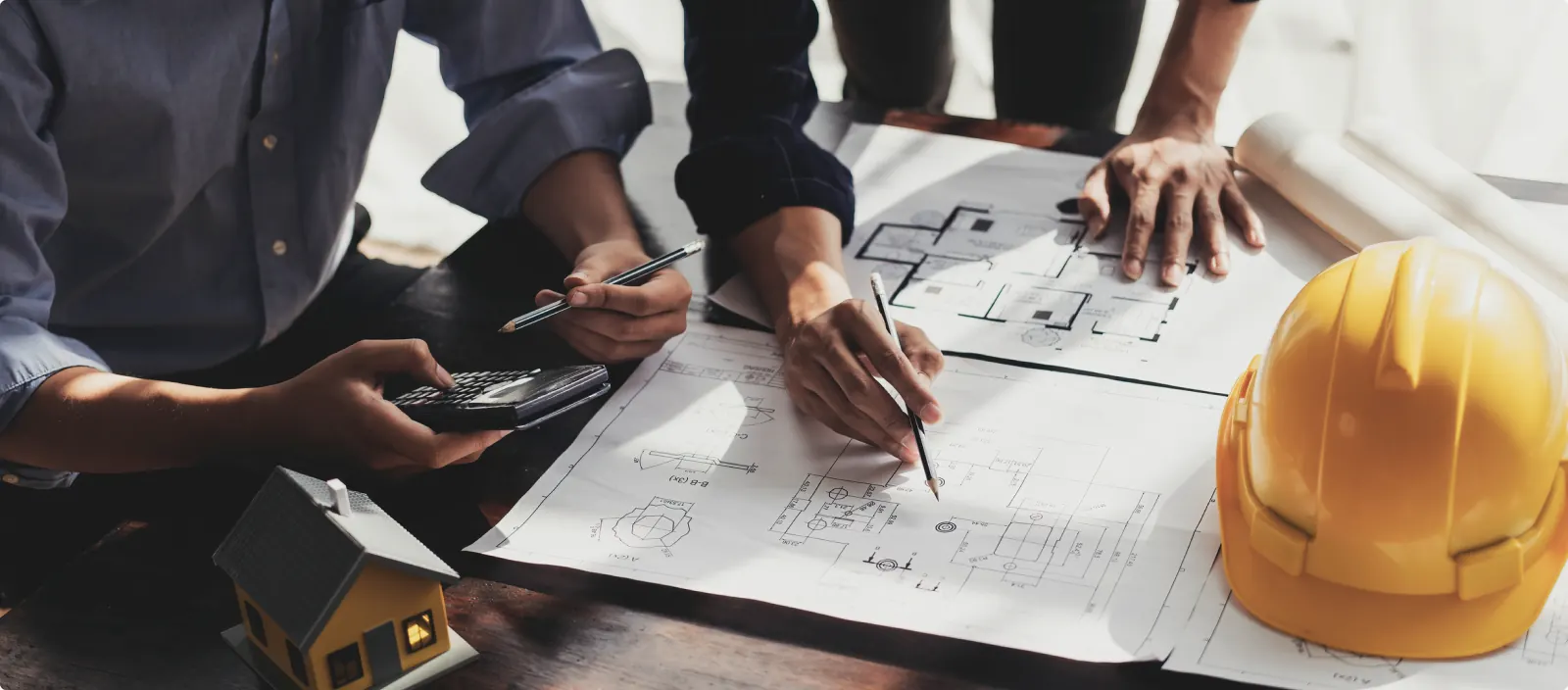 Consultants reviewing site plans